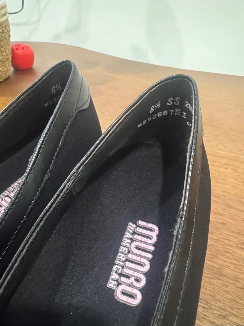 Munro Black Slip-On Mid Heel Pumps
